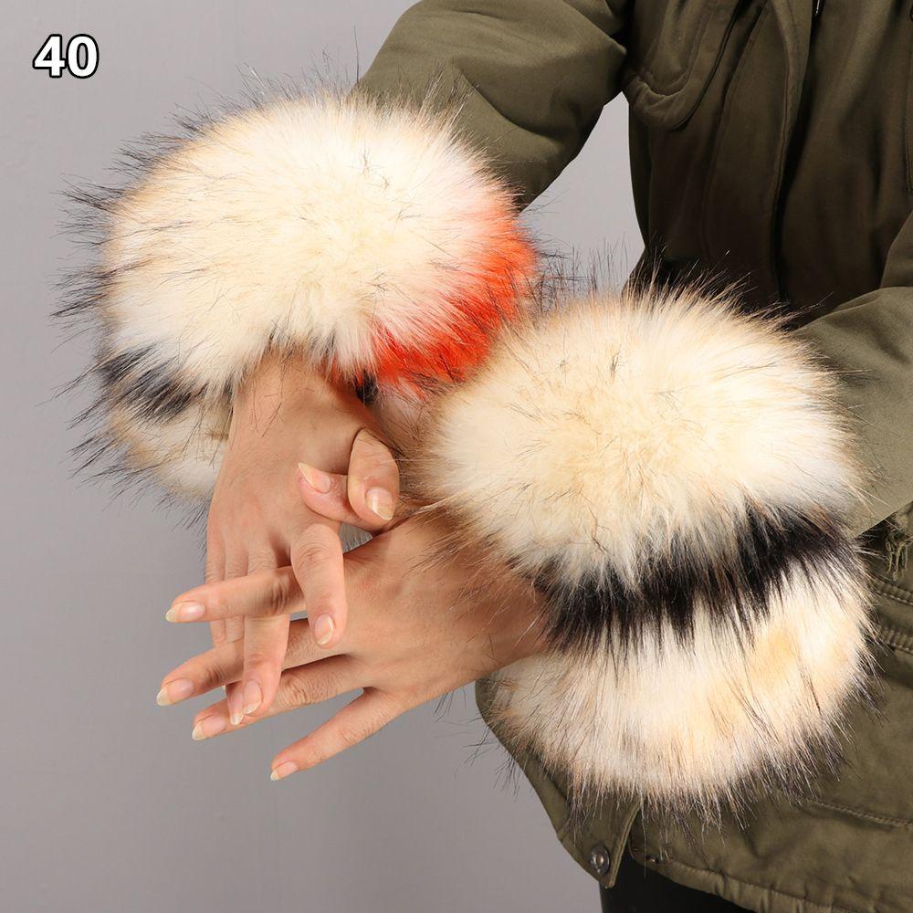 Аксессуары для одежды Теплый напульсник Эластичный ветрозащитный нарукавник на запястье Искусственный мех Дамский плюшевый манжет