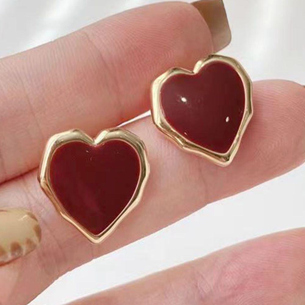 925 French Temperament Love Stud Earrings Light Luxury Women'S Fashion Temperament Versatile High-End Earrings