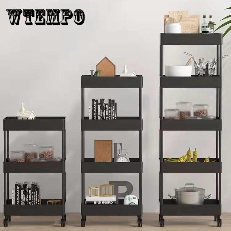 3 4-уровневые полки для хранения тележек на колесиках Многофункциональная тележка для хранения с колесами Простая сборка для ванной комнаты, кухни