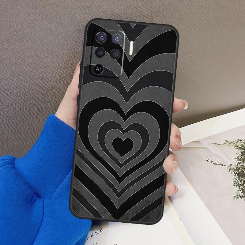 Latte Love Тоннель Коричневое Сердце Чехол Для Oppo A76 A16 A96 A17 A18 A60 A80 A40 A38 A58 A78 A98 A94 A74 A54 A15 A57 A77 A5 Pro
