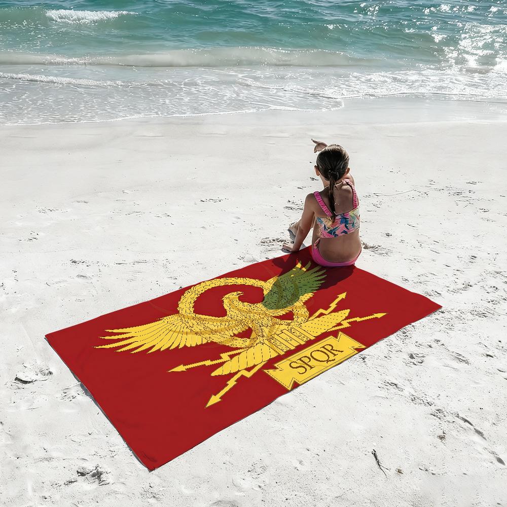 Флаг Римской SPQR Полотенце Мягкое Легкое Анти-Песок Большое Пляжное Полотенце Быстросохнущее Ванная Спорт Семья