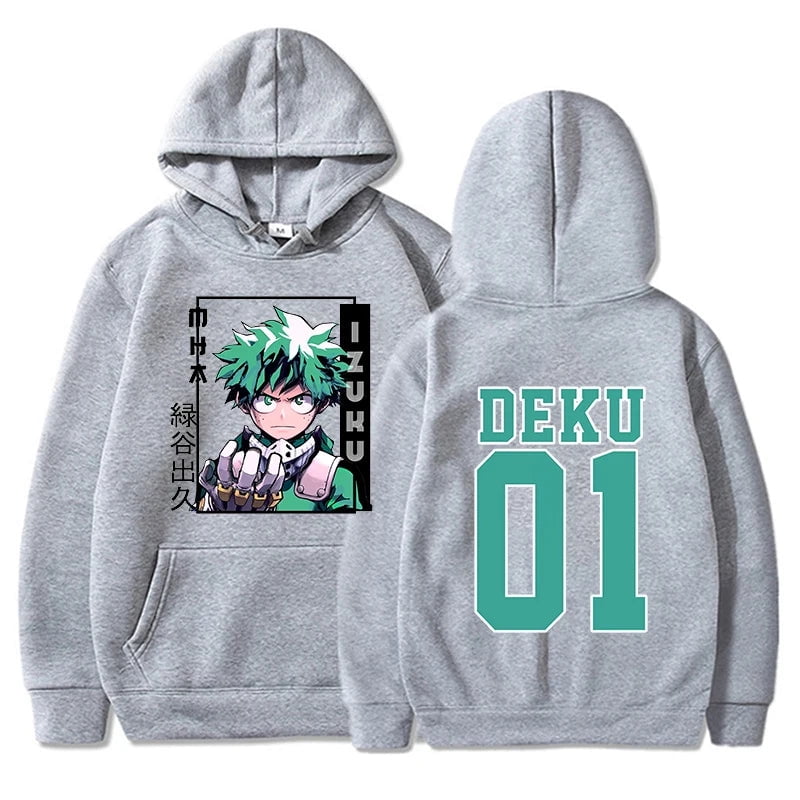 My Hero Academia Deku Printed Autumn Hoodie Vintage Unisex Pullover Men Vintage Graphic Hoody Tops Oversize Clothing