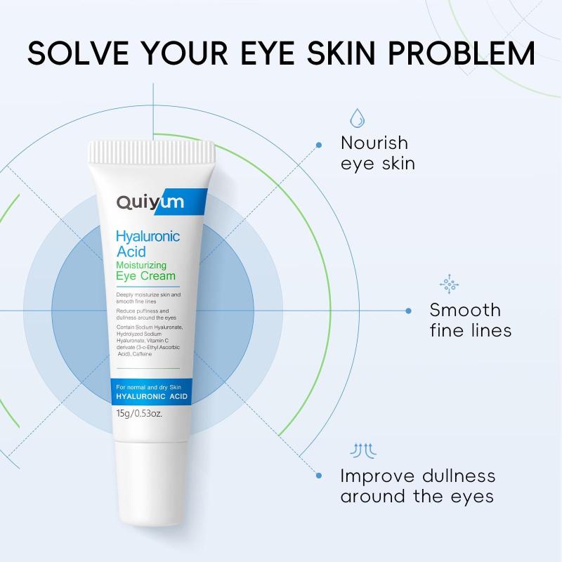 QUIYUM Hyaluronic Acid Eye Cream (15g) – Hydrating, Brightening & Dark Circle Reduction