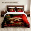 Christmas Atmosphere Personalized Custom Name 3‑Piece Bedding Set Soft Duvet Cover Set For Bedroom Home Decor