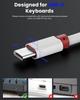 5FT USB C Coiled Keyboard Cable Double-Sleeved Keyboard Wire with Detachable Metal Aviator USB C to USB A Coil Cord Wire