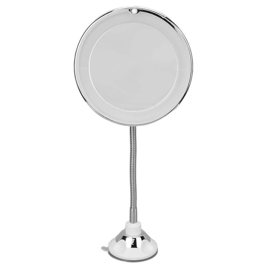 Magnifying Mirror 10X Magnification LED Fill Light Suction Cup Adjustable Gooseneck Makeup Mirror for Home Office