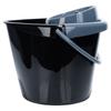 Mop bucket with wringer, plastic, black, 14 l
