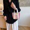 Stripe Straw Bag Small Cloth Bag Lunch Bag Practical Weave Handbag  Office
