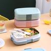 Plastic Thermal Lunch Box for Kids Worker Compartment Insulated Food Storage Container with Lid Kitchen Accessories