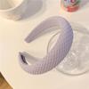 Waffle Hairband Solid Color High Elastic Soft Sponge Full Wrap Versatile Comfortable Stylish Women Headband