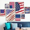 1pc American USA Flag  Poster Paper Print Home Bedroom Entrance Bar Cafe Art Painting Decoration