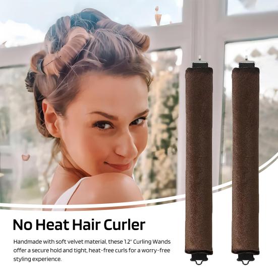 3Pcs/Set No Heat Hair Curler with Hooks Women Overnight Sleeping Curls Headband Curling Rod Soft Hair Roller Lazy Girls Long Hair Curling Styling Tool