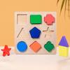 Early education geometric color shape building blocks cognitive matching puzzles equal panel board baby educational toys