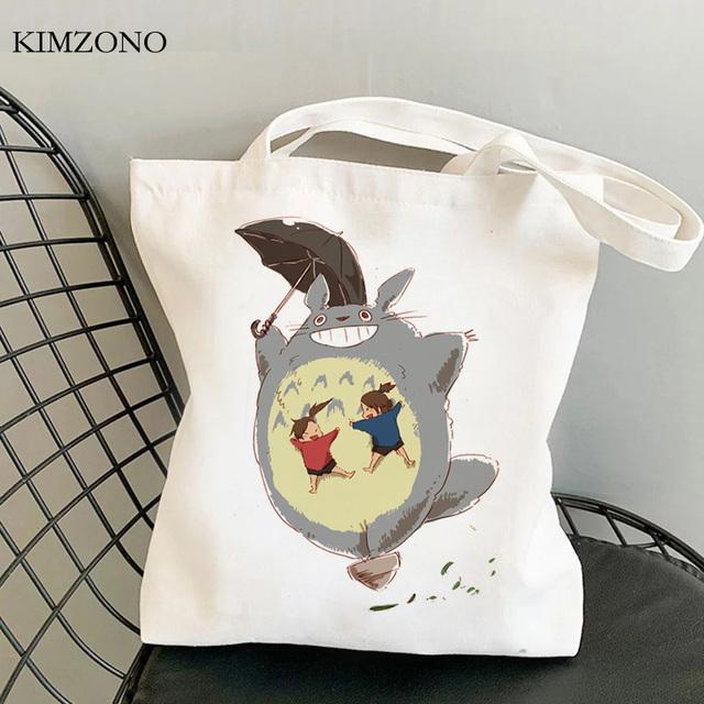Totoro Shopping Bag Jute Bag Eco Shopper Grocery Reusable Bolsa Bag Net Reusable Jute Bolsas Reutilizables Sacolas