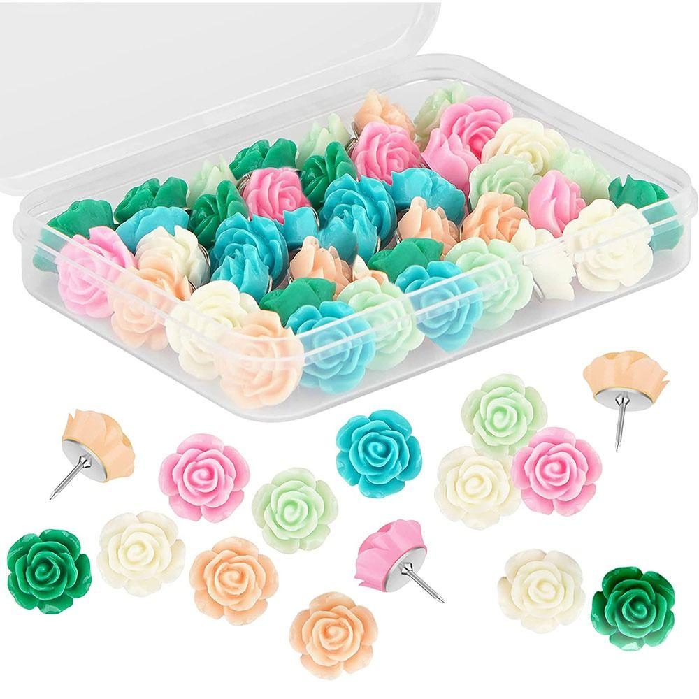 Board Pins Rose/Sunflower/Daisy Shape Photo Wall Nail Push Pins Thumbtack Decorative Drawing Pins