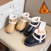Хлопковая обувь для мальчиков и девочек, корейская версия новых нескользящих теплых зимних хлопковых сапог разных цветов