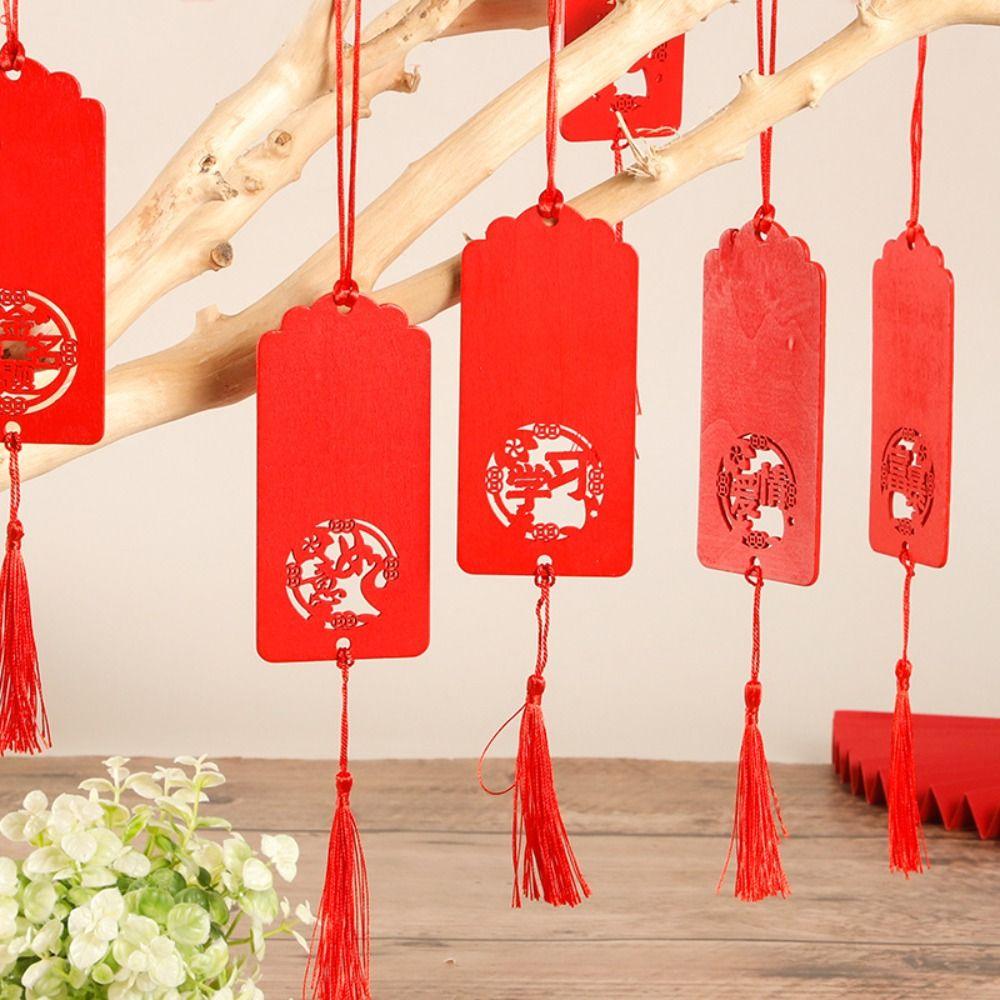 Good Luck Wood Blessings Cards Pray for Blessings Chinese New Year Pendants Family Friends Couples