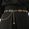 Металлические Пояса на Талию со Стразами Разноцветный Y2K Пояс Личность Женская Цепочка на Талию Лето