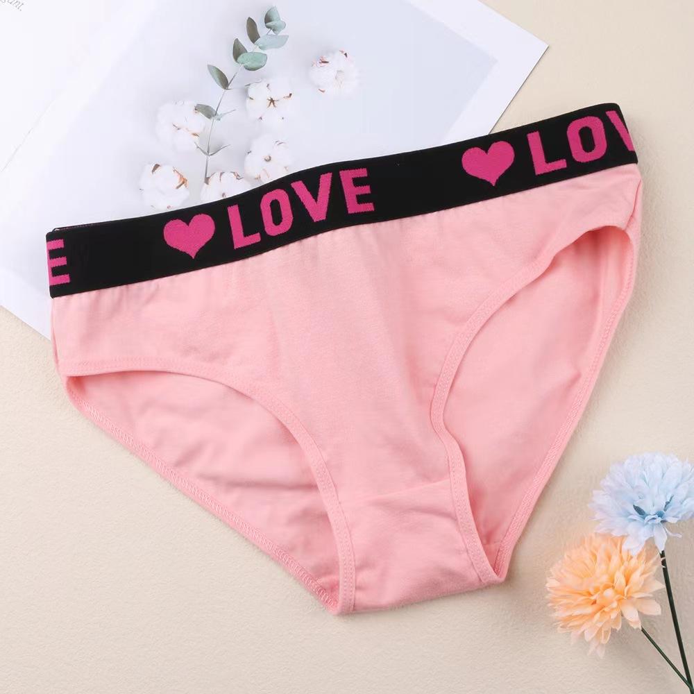 Mid-Rise Cotton Briefs for Young Women, 95% Cotton Knit Underwear with 100% Cotton Crotch,BreathableSolid & LetterPrintedPanties