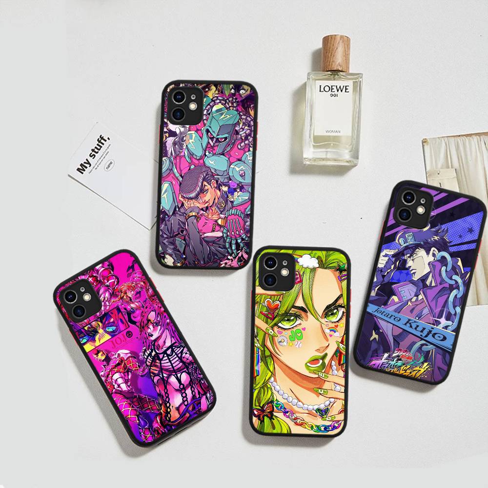 Anime Jojo Bizarre Adventure For IPhone 16 15 14 Plus 13 12 11 Pro Max X XS MAX Translucent Matte Shockproof Cover
