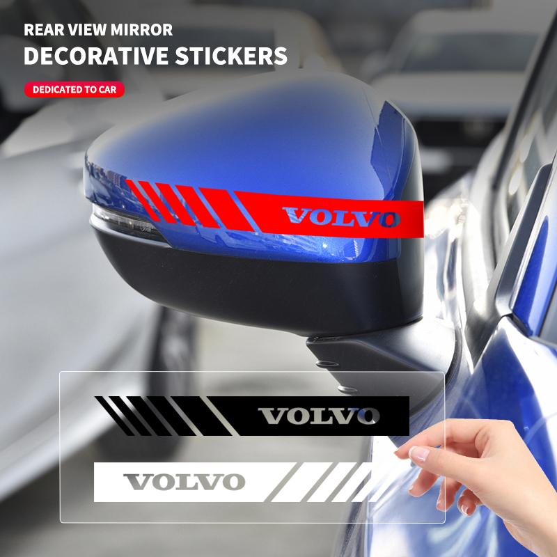 2PCS Car Styling Rearview Mirror Decoration Sticker for Volvo XC60 S90 XC90 S60 XC40 V60 V90 S40 Volvo EX30 C40 C70 Accessories