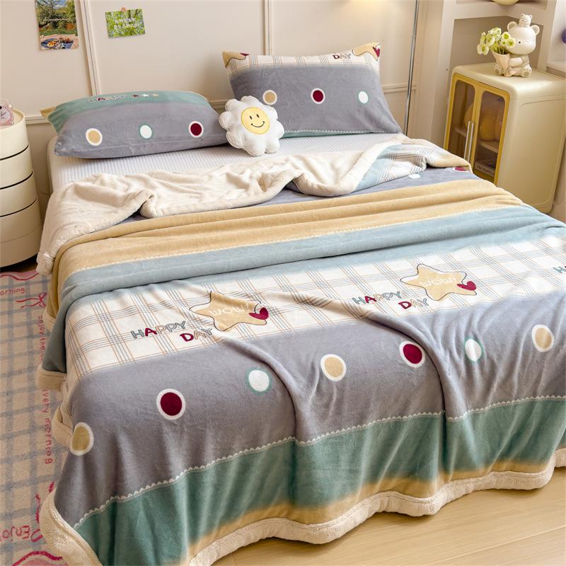 Yunjin Double-Sided Winter Fleece Blanket - Thick, Cozy Sofa Throw & Office Shawl