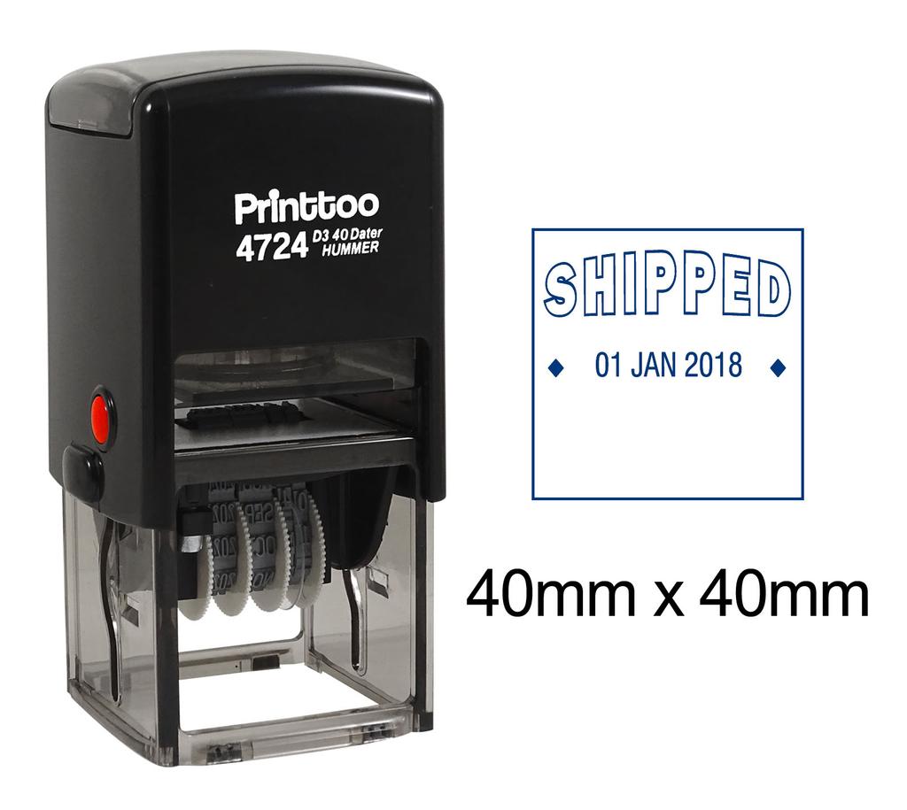 Printtoo Dater Stamp Self Inking With Shipped Text Office Stationery Date Rubber