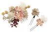 SOUBIEN Ceremony Hair Ornament Set for Furisode and Graduation and Dried Pink Coming-of-Age (3-Piece Set) Ceremonies, Hakama, Flowers, Baby's Breath,