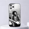 Чехол для телефона гитариста J-Jimi H-Hendrix Для iPhone 16,15,14,13,12,11,Plus,Pro Max,XS,X,XR,SE,Mini,8,7 Мягкий силиконовый черный чехол