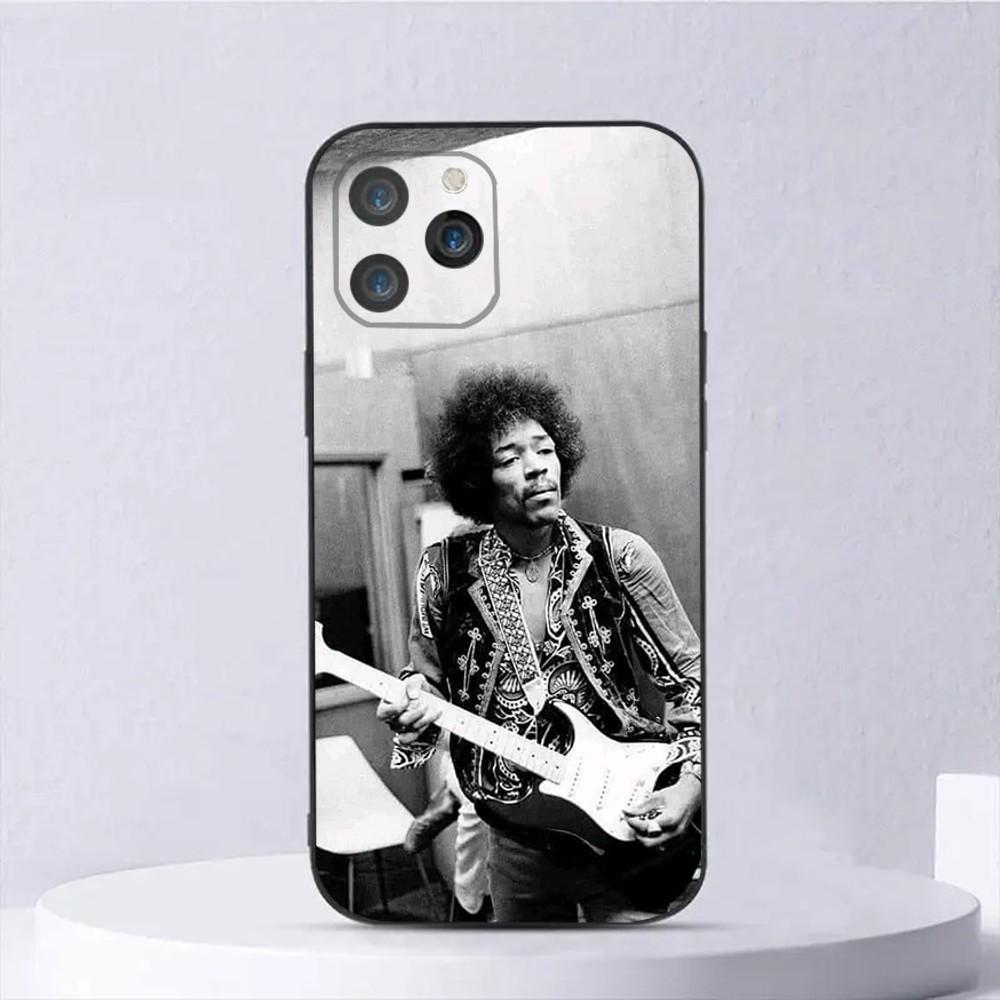 Чехол для телефона гитариста J-Jimi H-Hendrix Для iPhone 16,15,14,13,12,11,Plus,Pro Max,XS,X,XR,SE,Mini,8,7 Мягкий силиконовый черный чехол