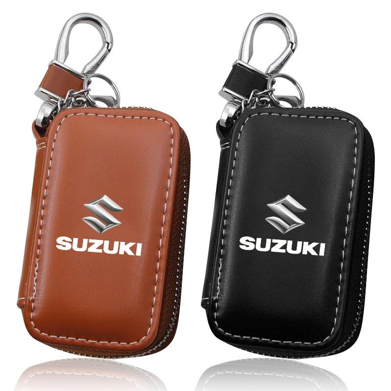 1 шт. Кожаная эмблема Чехол для ключей автомобиля Брелок Молния Сумка для ключей Для Suzuki Grand Swift Jimny Vitara Baleno SX4 XL-7 GW250 Аксессуары