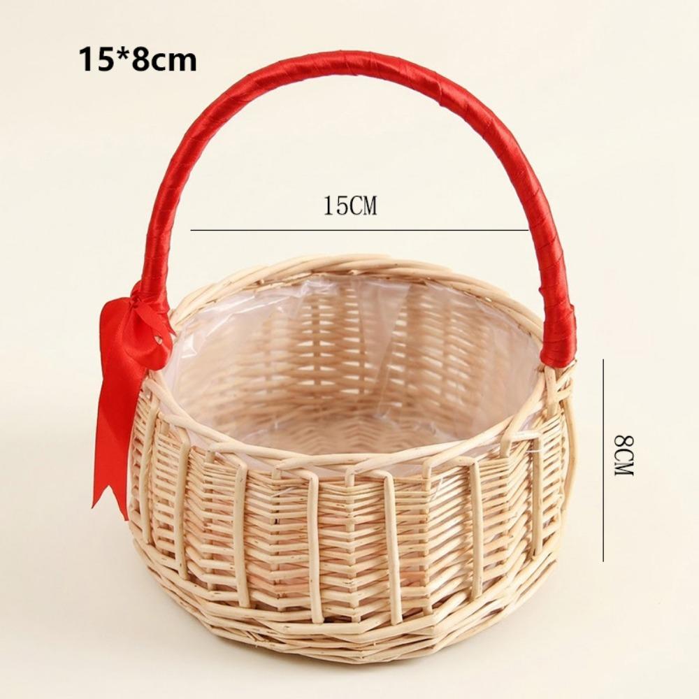 with Handles Imitation Rattan Handhold Basket Braid Storage Baskets Living Room Decoration