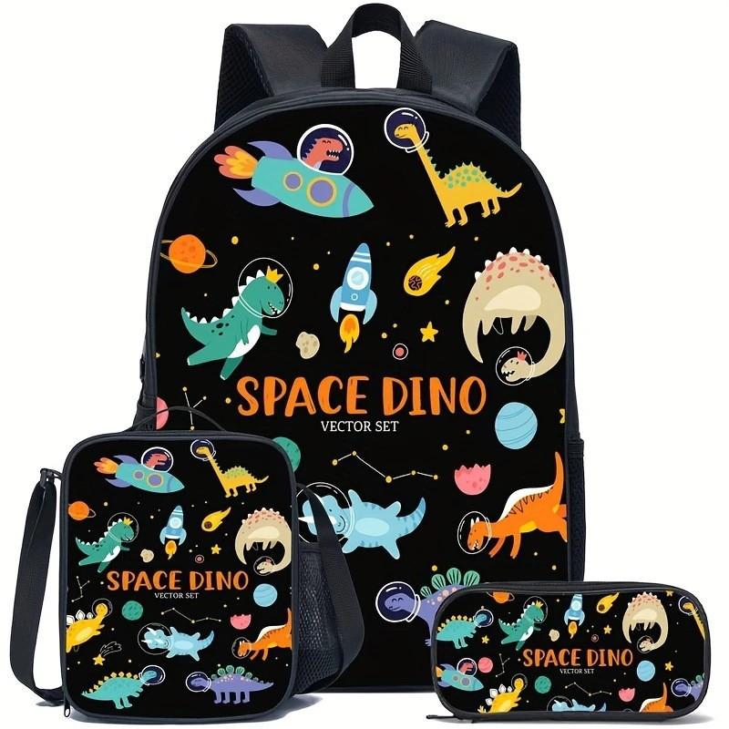 Cartoon Print Kids School Backpack Elementary Students - Large Capacity Lightweight Oxford Fabric Daypack With Pencil Case