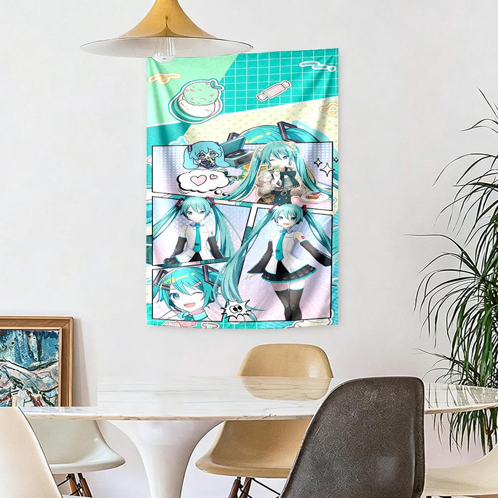 Hatsune Miku Moon Wall Decor Tapestry Art For Pet Memorial Birthdaywedding Party Backdrop Family Gift