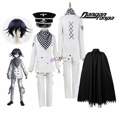 Аниме Danganronpa V3 Killing Harmony Kokichi Ouma Косплей Костюм с париком Плащ Косплей Наряд Полный комплект Костюм для Хэллоуина