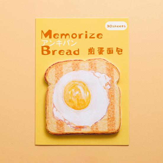 Наклейки для заметок в форме хлеба, 30 листов, дизайн буханки, бумага премиум-класса, клейкие заметки, гладкая поверхность