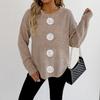 Three-dimensional Hand-hooked Flower Decorated Casual Base Layer Sweater Pullover for Women