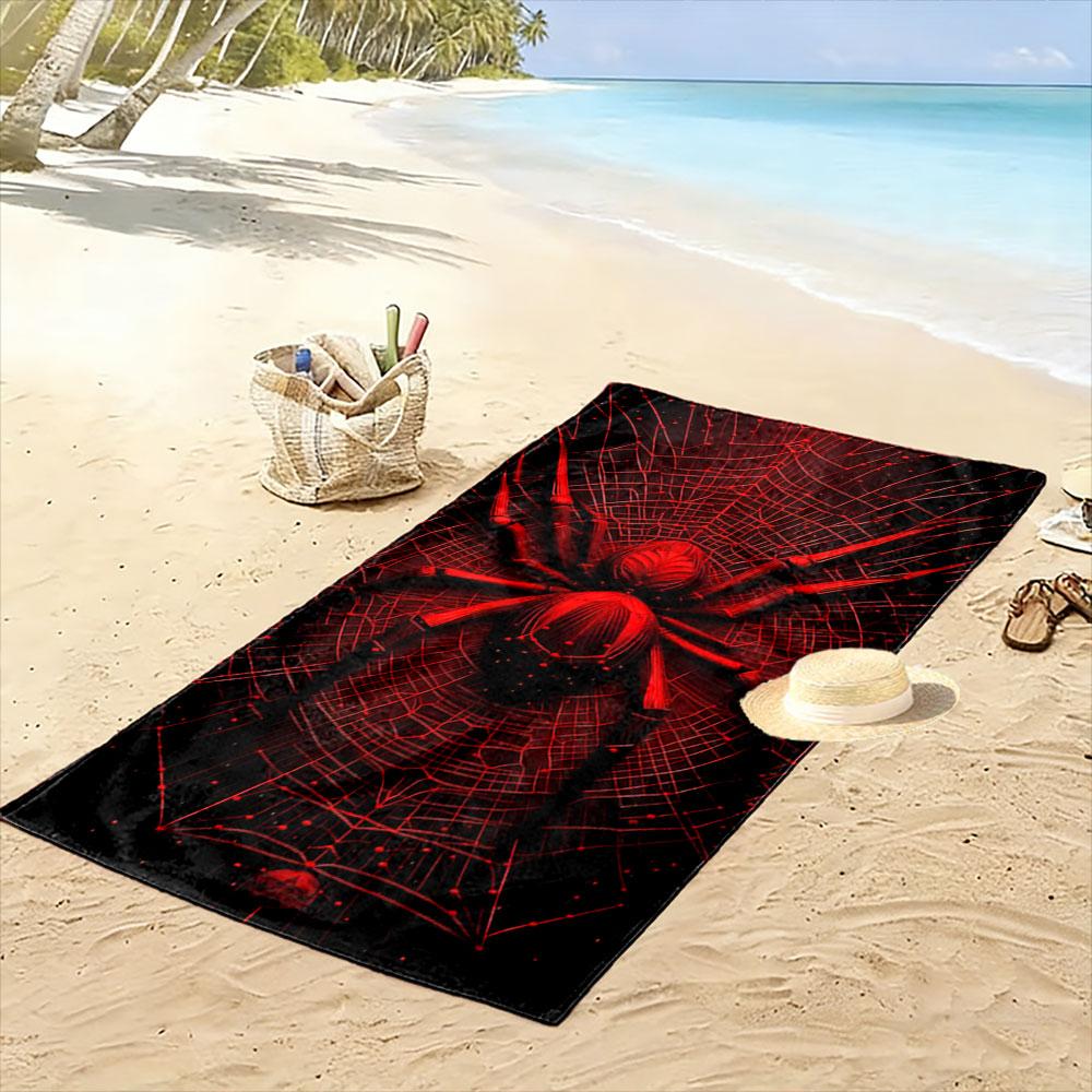 Fiery webbed elegance Print beach towel, quick drying, suitable for travel, outdoor sports, jogging, the beach and swimming, gift