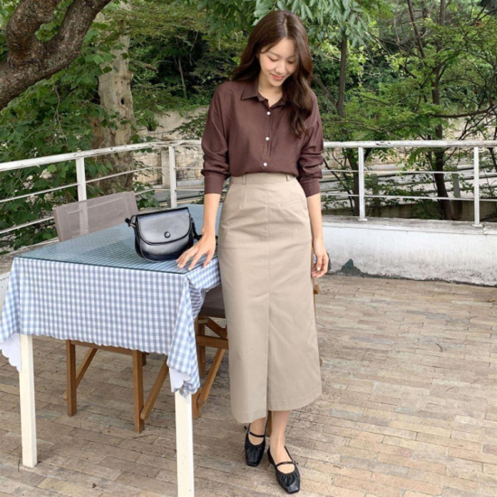New ArrivalS Open Run Women S claSSic H Line Long Skirt Hidden Pocket Front Slit