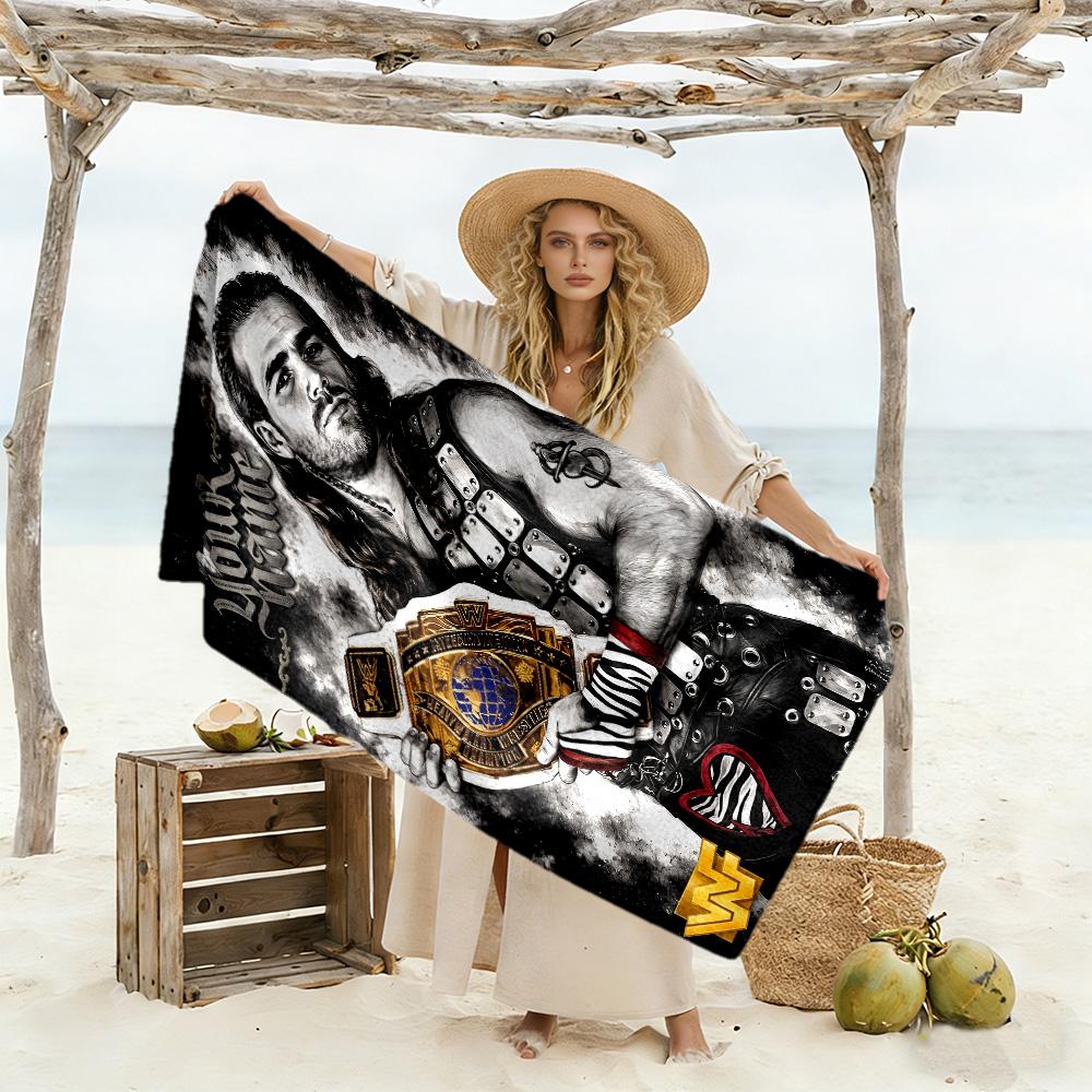 Wrestlemania Customize Your Name Beach Towel Soft Durable Quick-Dry Portable for SwimmingBeachCamping Travel Beach AccessoriesGym