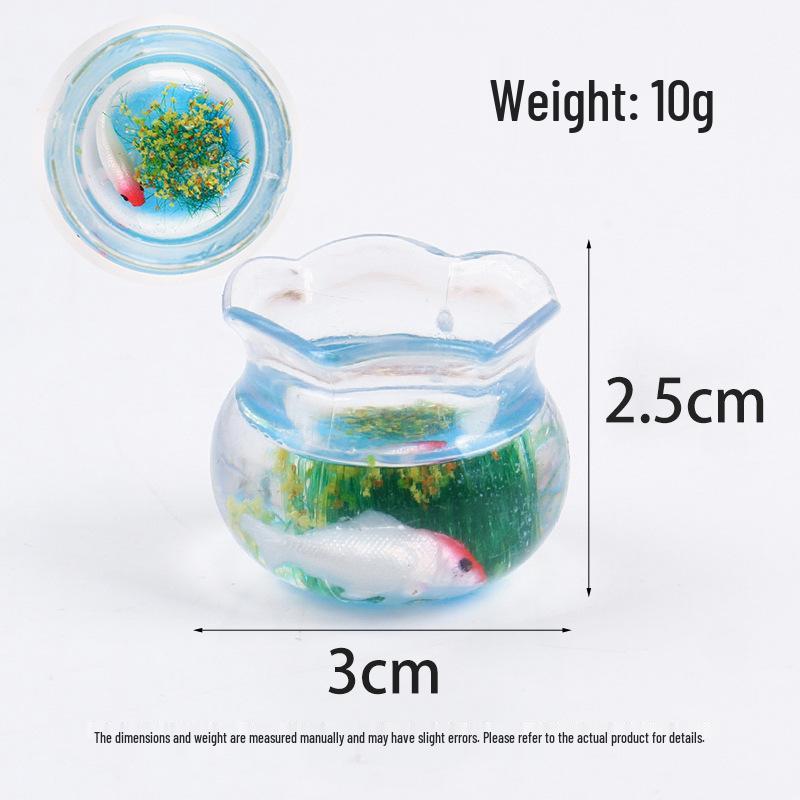 Mini Fish Tank Keychain with Koi and Aquatic Plants Micro Landscape Decoration Toy