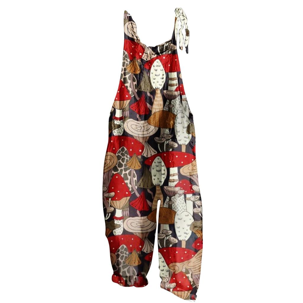 Женский модный милый маленький свежий винтажный повседневный комбинезон на бретельках с принтом