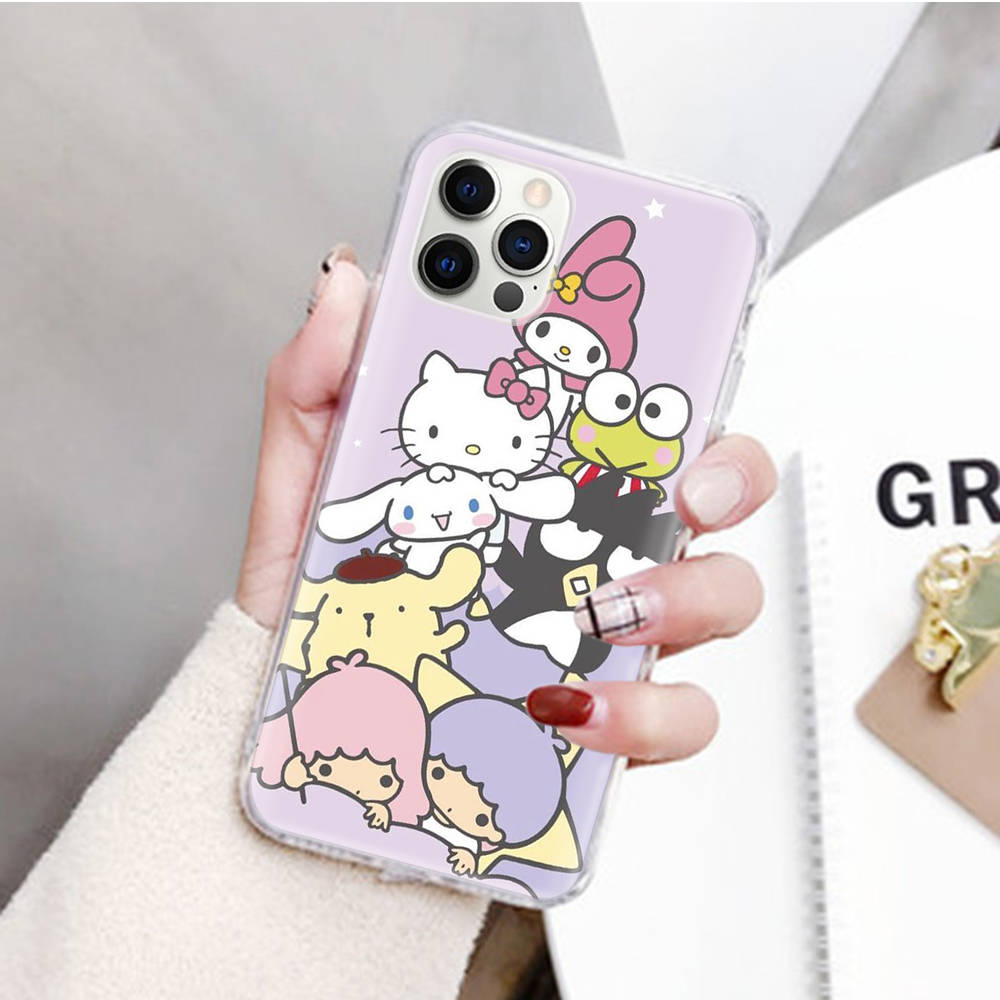 JZ11 Hello Kitty Friend Прозрачный чехол для Samsung A04 A14 A23 M33 M53 Realme 10 9 C35 C55 VIVO Y02 X80 Infinix Hot 30 Note 11 Tecno Spark 8P Pro