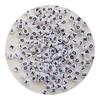 7mm White Flat Black Letters 100pcs Coin Spacer Beads Acrylic Plastic Jewelry Making DIY Bracelet Necklace