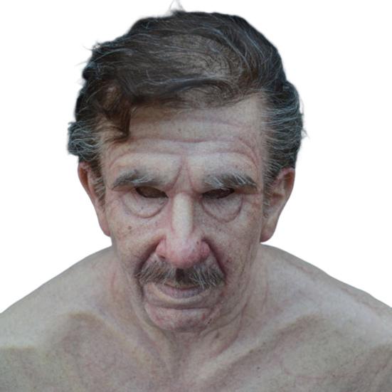 Old Man Masque for Adults Realistic Latex Elderly Human Full Head Cover with Lifelike Wrinkle for Halloween Masquerade Cosplay Costume Props