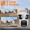 Три объектива, три экрана, Wi-Fi PTZ-камера, 6K 4K HD, уличная IP-камера с автоматическим отслеживанием, камера видеонаблюдения, камера видеонаблюдения P2P ICSEE