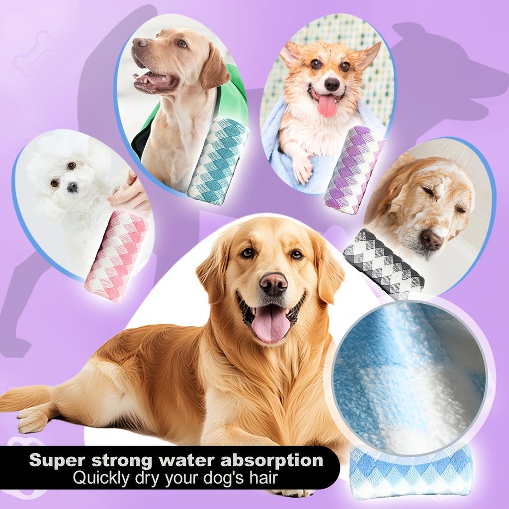 Сверхвпитывающее полотенце для собак - Быстросохнущее полотенце из полиэфирного волокна для собак, груминга, купания и уборки - Удобное