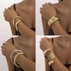 European-American Style Irregular Alloy Bracelet-Ring Combo