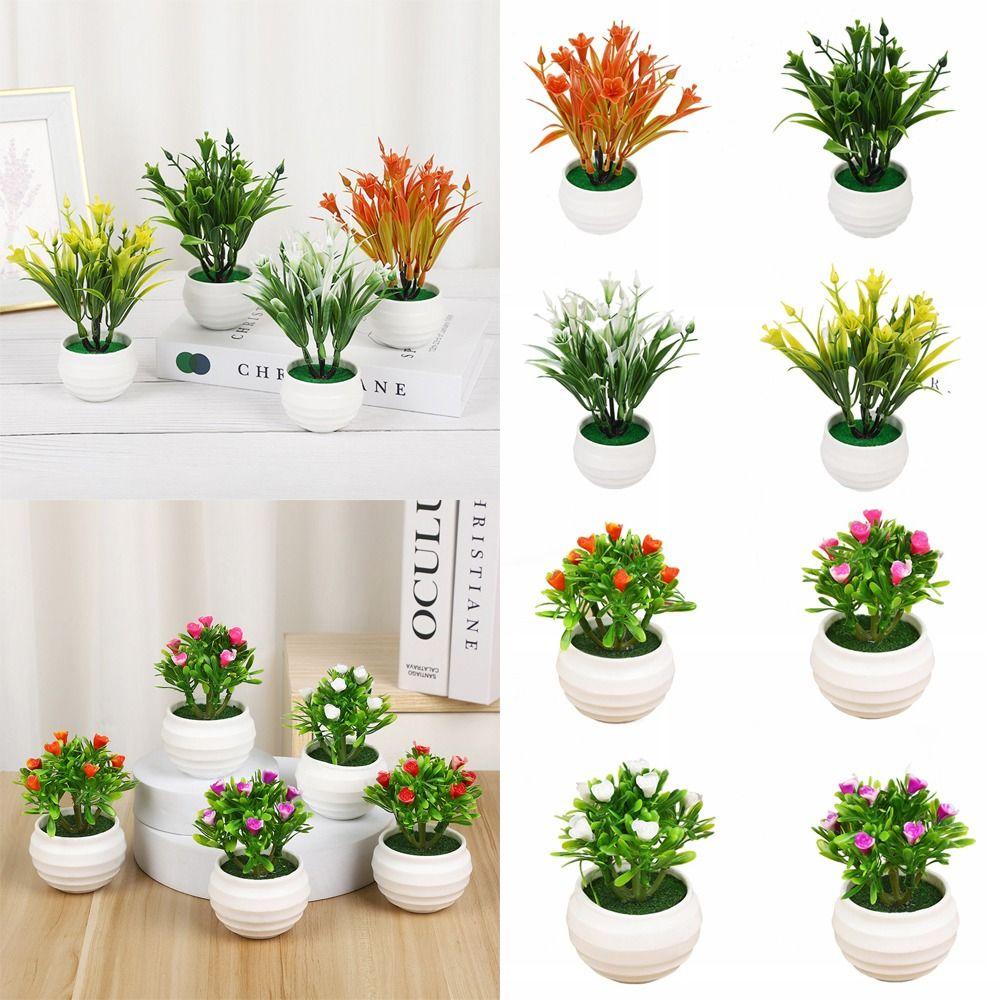 Имитация лилии розы реалистичное растение в горшке яркая искусственная трава в горшке подарок искусственный цветок бонсай