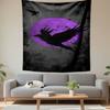 Purple Moonlit Crow Silhouette Design Patterned Tapestry Decorative Wall Hanging, Home Bedroom Living Room Decor